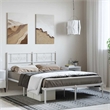 vidaXL Powder-Coated Steel King Size Bed Frame in White