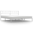 vidaXL Rectangular Powder-Coated Steel Full Bed Frame in White