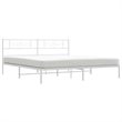 vidaXL Rectangular Powder-Coated Steel Full Bed Frame in White