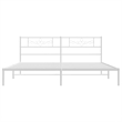 vidaXL Rectangular Powder-Coated Steel Full Bed Frame in White