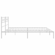 vidaXL Rectangular Powder-Coated Steel Full Bed Frame in White