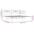 vidaXL Rectangular Powder-Coated Steel Full Bed Frame in White