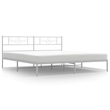 vidaXL76 x 80 Powder-Coated Stee Bed Frame in White