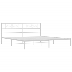 vidaXL76 x 80 Powder-Coated Stee Bed Frame in White