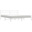 vidaXL76 x 80 Powder-Coated Stee Bed Frame in White