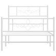 vidaXL Rectangular Powder-Coated Steel Twin Bed Frame in White