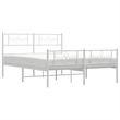 vidaXL Powder Coated Steel Full/Double Size Bed Frame in White