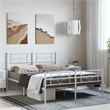 vidaXL Powder Coated Steel Full/Double Size Bed Frame in White