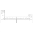 vidaXL Powder-Coated Steel Cal King/Double Storage Bed Frame in White