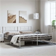 vidaXL Powder-Coated Steel Cal King/Double Storage Bed Frame in White