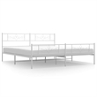 vidaXL 76 x 80 Powder-Coated Stee Bed Frame in White