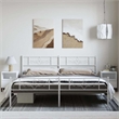 vidaXL 76 x 80 Powder-Coated Stee Bed Frame in White