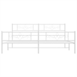 vidaXL 76 x 80 Powder-Coated Stee Bed Frame in White