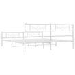 vidaXL 76 x 80 Powder-Coated Stee Bed Frame in White