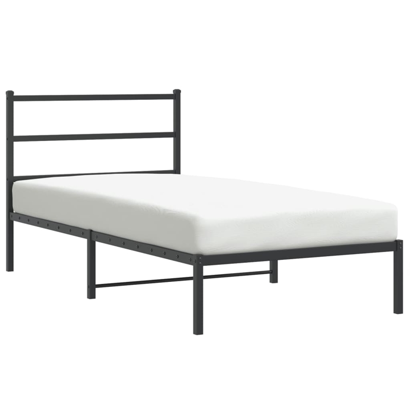 vidaXL Engineered wood Twin Bed Frame in Black