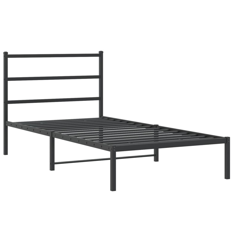 vidaXL Engineered wood Twin Bed Frame in Black
