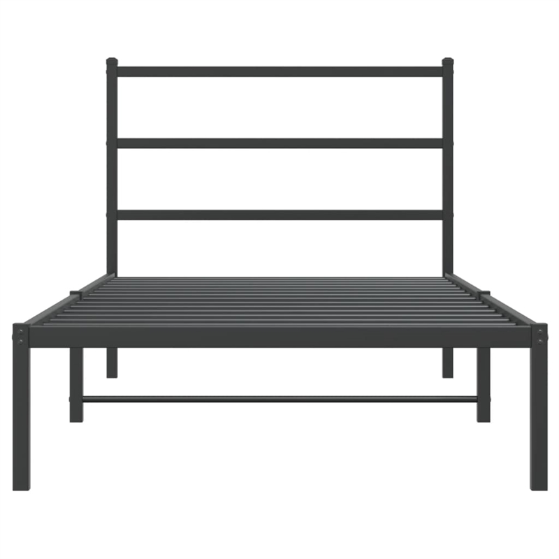 vidaXL Engineered wood Twin Bed Frame in Black
