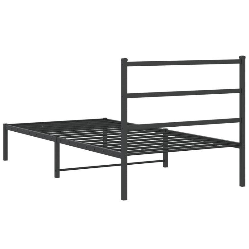 vidaXL Engineered wood Twin Bed Frame in Black