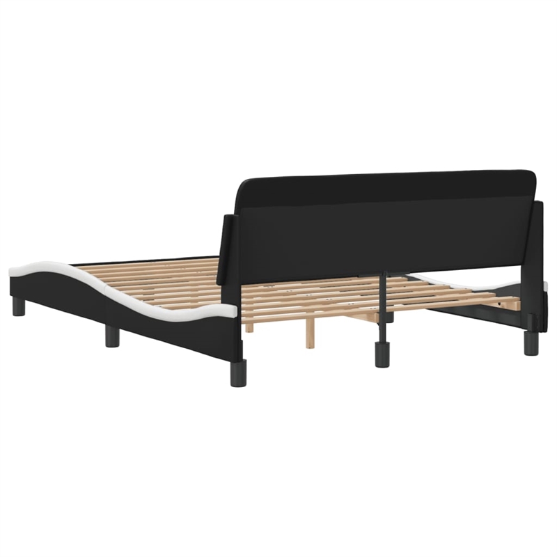 vidaXL Full Bed Frame in Black and White