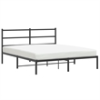 vidaXL Rectangular Powder-Coated Steel King Bed Frame in Black