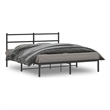 vidaXL Rectangular Powder-Coated Steel King Bed Frame in Black