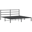 vidaXL Rectangular Powder-Coated Steel Full Bed Frame in Black