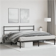 vidaXL Rectangular Powder-Coated Steel Full Bed Frame in Black