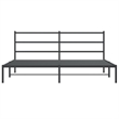 vidaXL Rectangular Powder-Coated Steel Full Bed Frame in Black