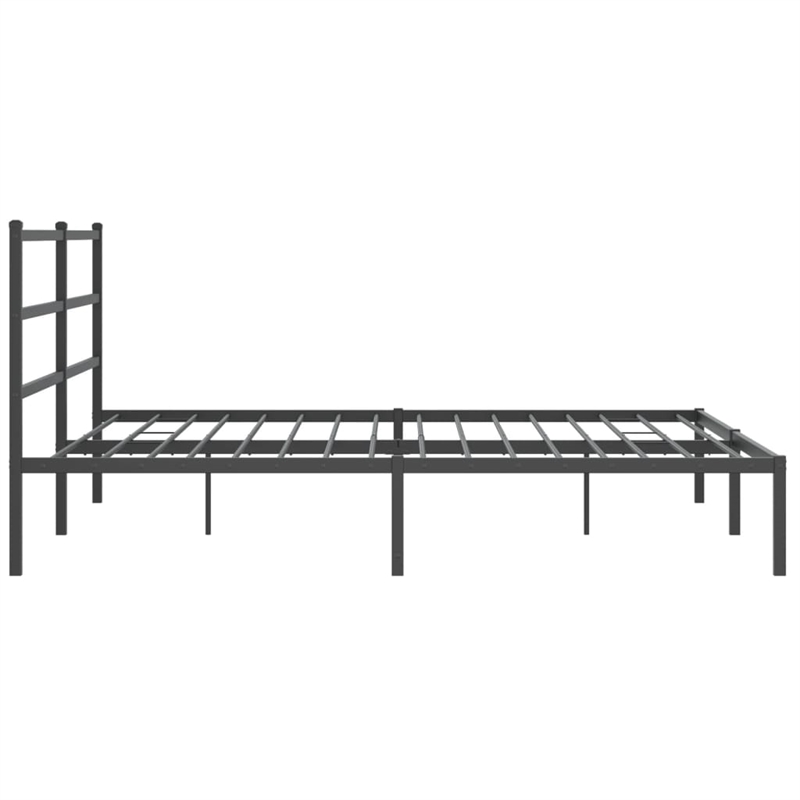vidaXL Rectangular Powder-Coated Steel Full Bed Frame in Black