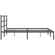 vidaXL Rectangular Powder-Coated Steel Full Bed Frame in Black
