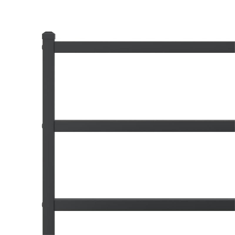 vidaXL Rectangular Powder-Coated Steel Full Bed Frame in Black