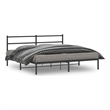 vidaXL Rectangular Powder-Coated Steel Full Bed Frame in Black