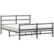 vidaXL 60 x 79 Powder-Coated Stee Bed Frame in Black