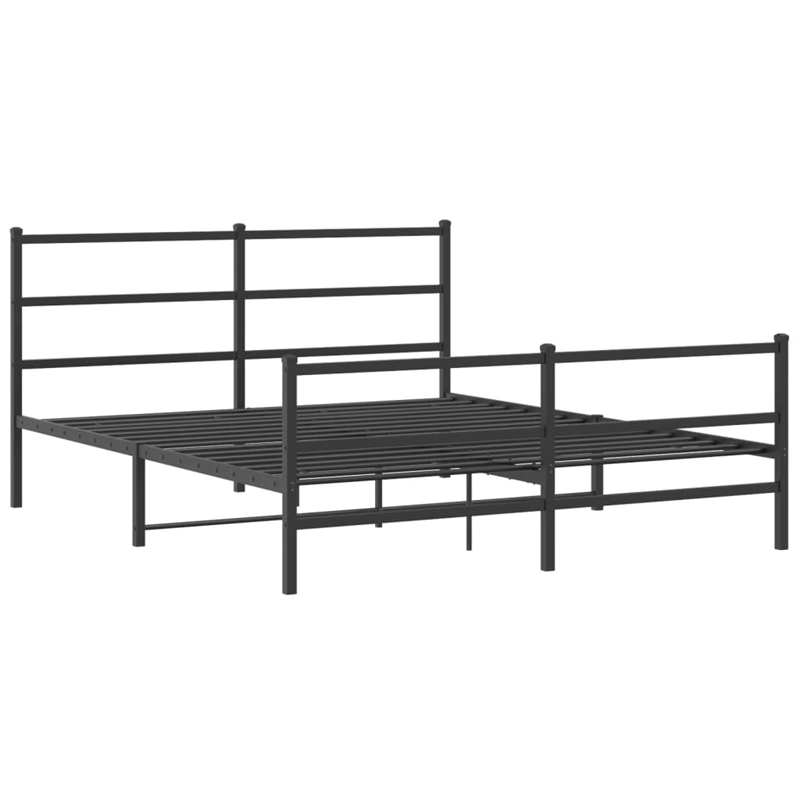 vidaXL 60 x 79 Powder-Coated Stee Bed Frame in Black