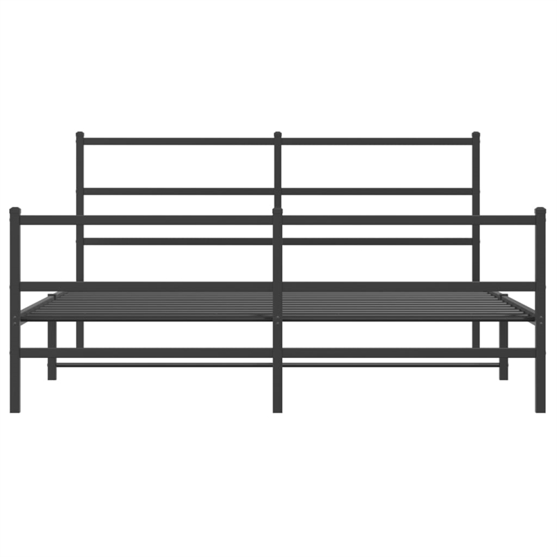 vidaXL 60 x 79 Powder-Coated Stee Bed Frame in Black