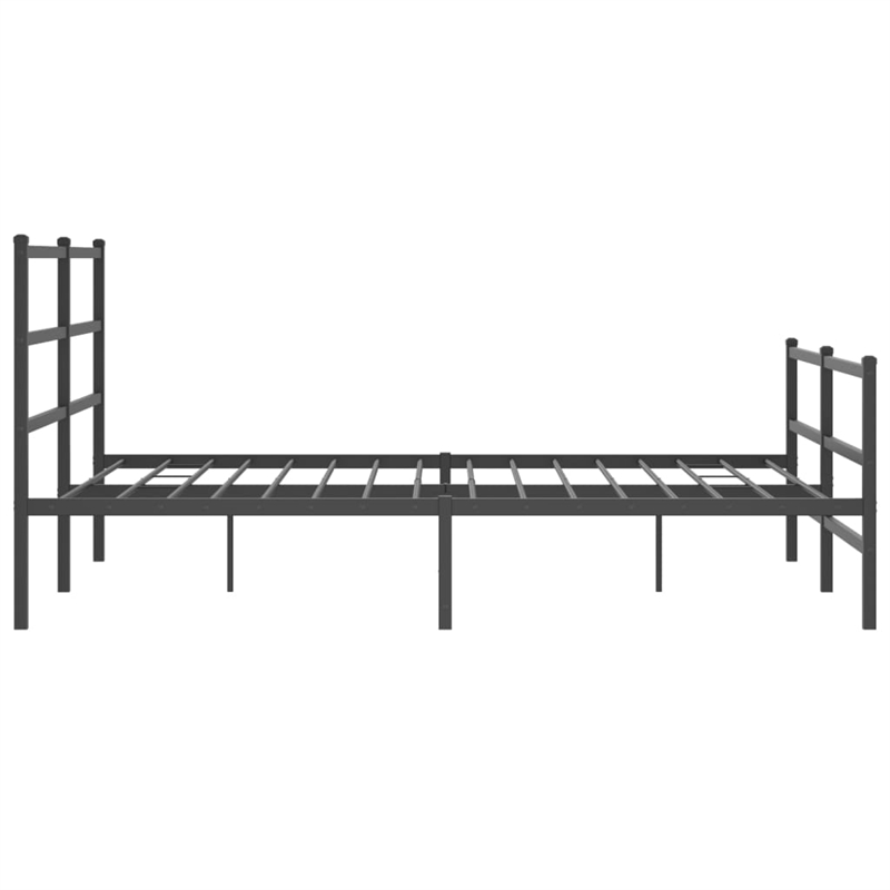 vidaXL 60 x 79 Powder-Coated Stee Bed Frame in Black