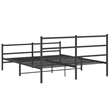 vidaXL 60 x 79 Powder-Coated Stee Bed Frame in Black