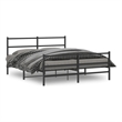 vidaXL 60 x 79 Powder-Coated Stee Bed Frame in Black