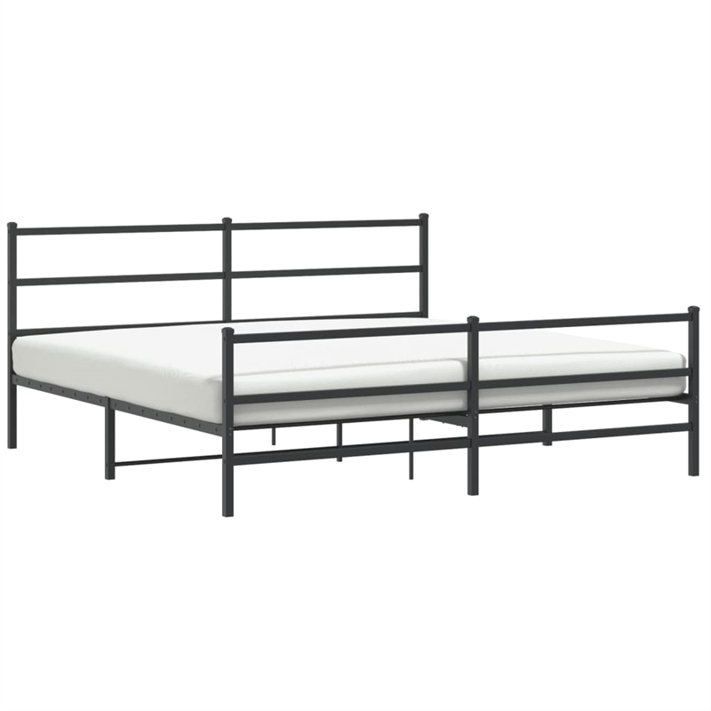 vidaXL 76 x 79.9 Steel Powder-Coated Bed Frame in Black