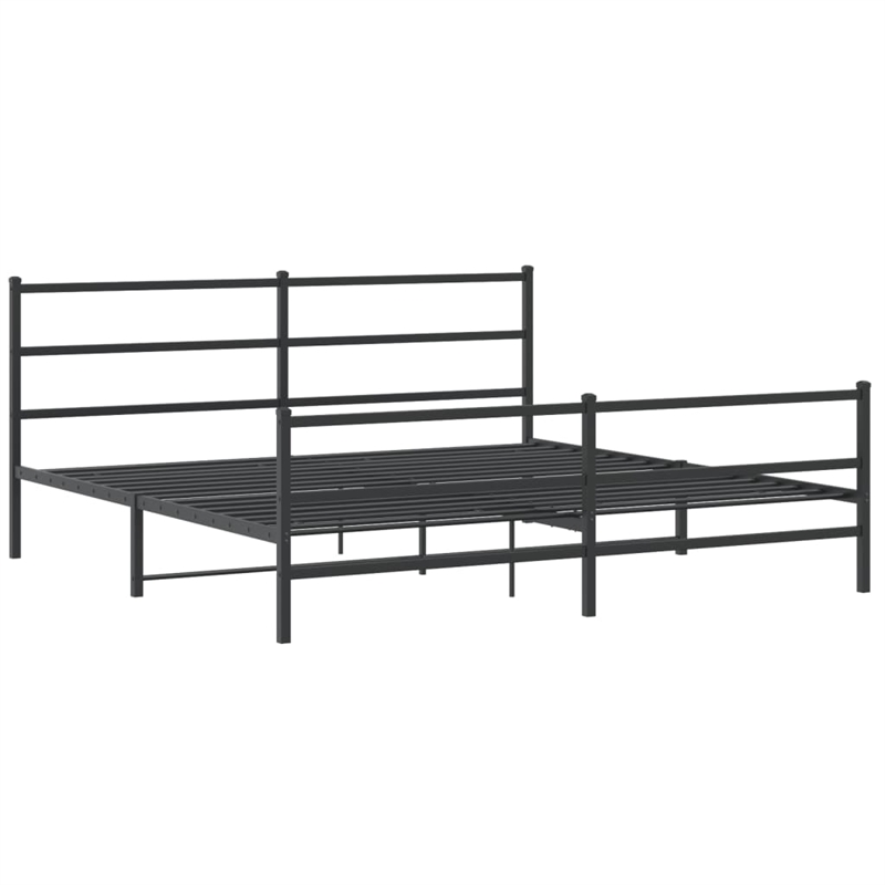 vidaXL 76 x 79.9 Steel Powder-Coated Bed Frame in Black