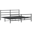 vidaXL 76 x 79.9 Steel Powder-Coated Bed Frame in Black