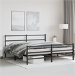 vidaXL 76 x 79.9 Steel Powder-Coated Bed Frame in Black