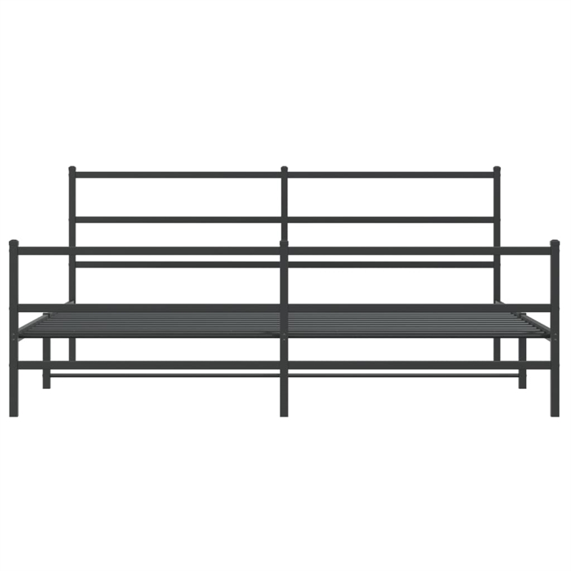 vidaXL 76 x 79.9 Steel Powder-Coated Bed Frame in Black