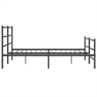 vidaXL 76 x 79.9 Steel Powder-Coated Bed Frame in Black
