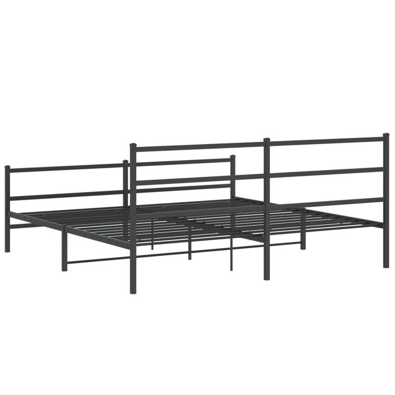 vidaXL 76 x 79.9 Steel Powder-Coated Bed Frame in Black