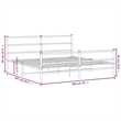 vidaXL 76 x 79.9 Steel Powder-Coated Bed Frame in Black