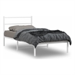 vidaXL Rectangular Powder-Coated Steel Twin Bed Frame in White