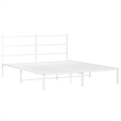 vidaXL Powder-Coated Steel King Size Bed Frame in White