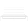 vidaXL Powder-Coated Steel King Size Bed Frame in White