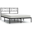 vidaXL 53.1 x 74.8 Powder-Coated Steel Bed Frame in Black